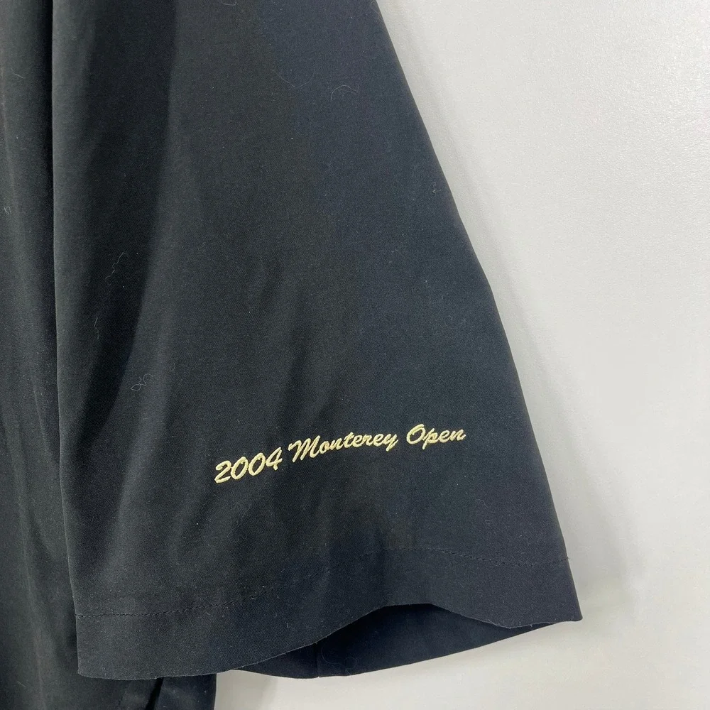 Ashworth Mens Black 2004 Monterey Open Golf Quarter Zip Windshirt Size M